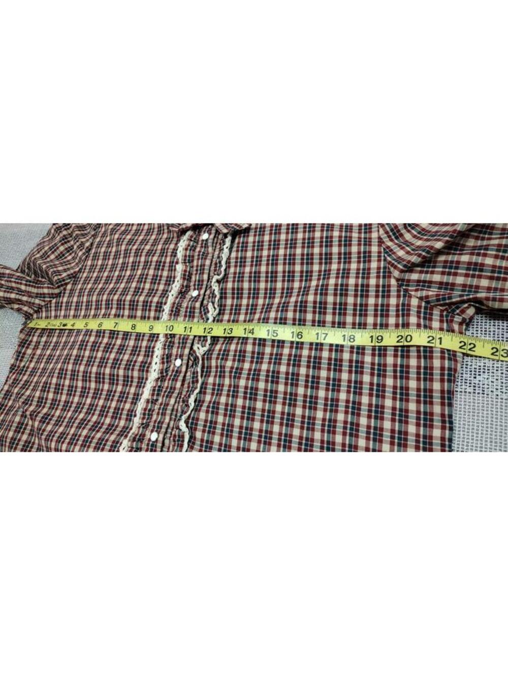 Stranger Things Plaid Long Sleeve Western Ruffed Crochet Historical Costume M/L - Picture 6 of 16